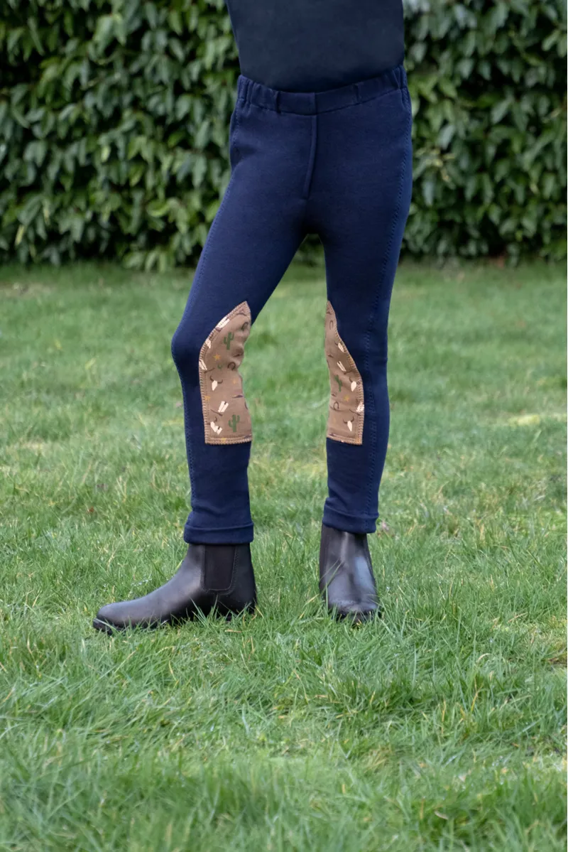 Hy Equestrian Cowboy Tots Jodhpurs - Navy/Beige